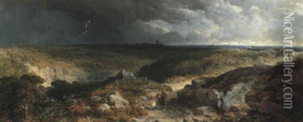 A Stroll On Richmond Moor Oil Painting - Edmund John Niemann
