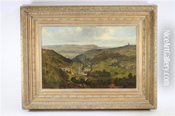 Hebden Valley From Nab Nook Oil Painting - John Holland