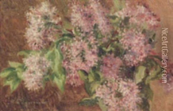 Le Bouquet De Lilas Oil Painting - Auguste Pegurier