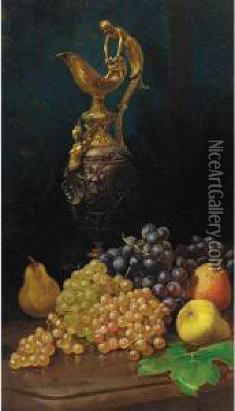 Still Life With Grapes Oil Painting - Harry Chase