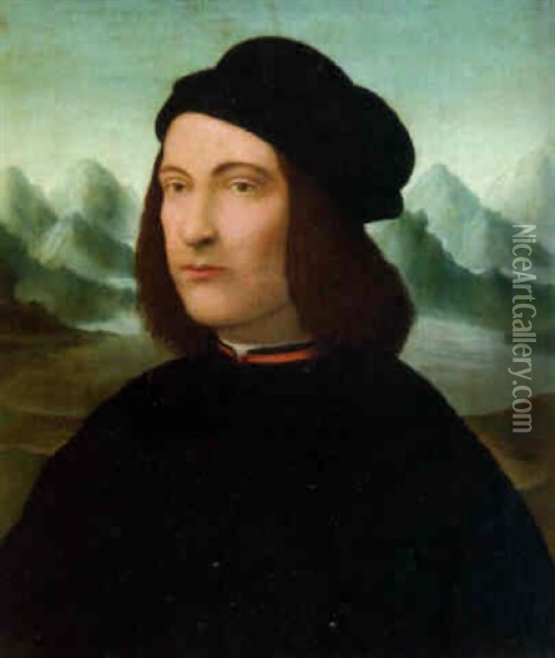 Portrait Of A Young Gentleman, Bust-length, In Black Costume And A Hat Oil Painting - Conrad (von Creuznach) Faber