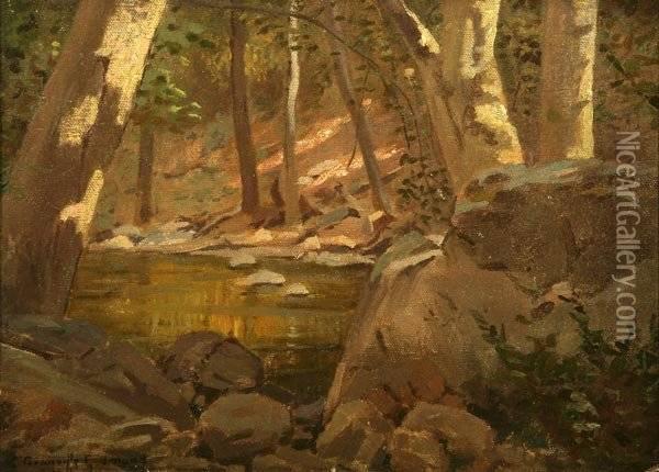 At The Spring Oil Painting - Granville Redmond