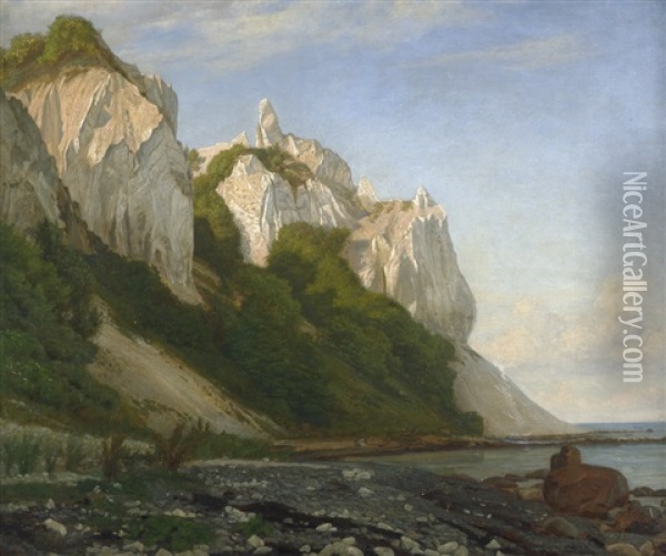 Ansicht Der Insel Mon Oil Painting - August Heinrich Georg Schiott