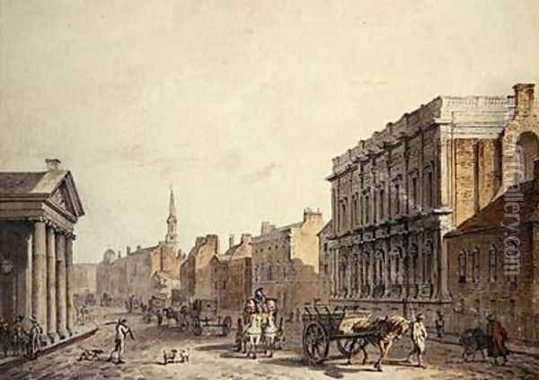 View of Whitehall looking towards Charing Cross 1790 Oil Painting - James Miller