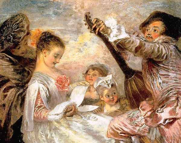 The Music Lesson 1719 Oil Painting - Jean-Antoine Watteau