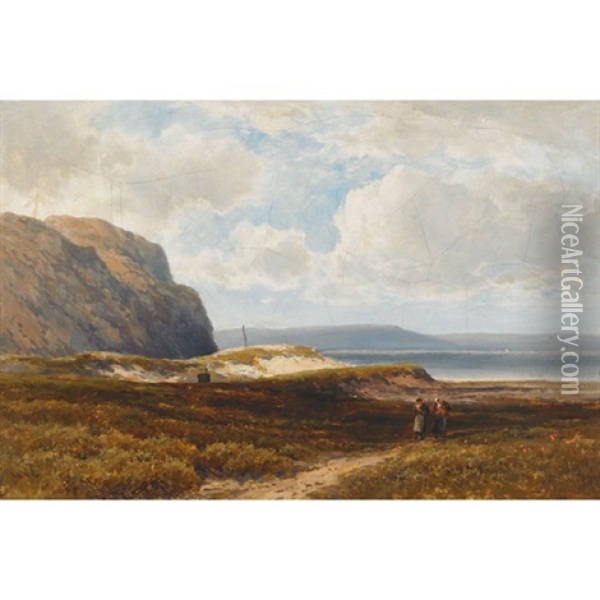 On Conway Marsh Oil Painting - David Cox the Elder