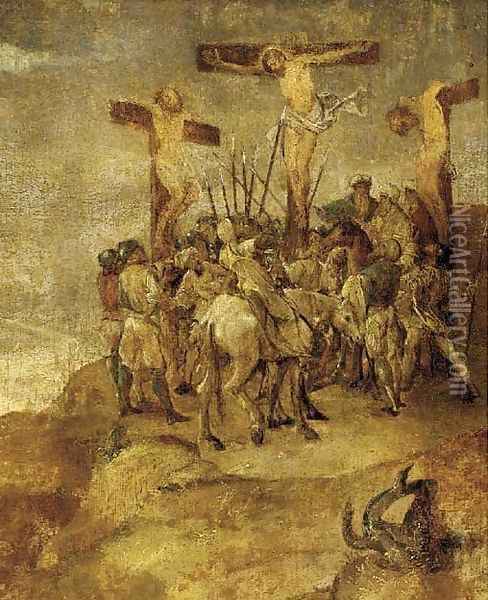Christ on the Cross Oil Painting - Flemish School
