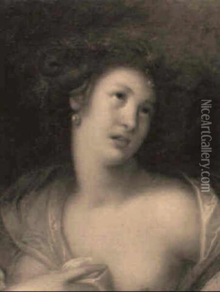 Portrait De Jeune Femme A La Perle Oil Painting - Gortzius Geldorp
