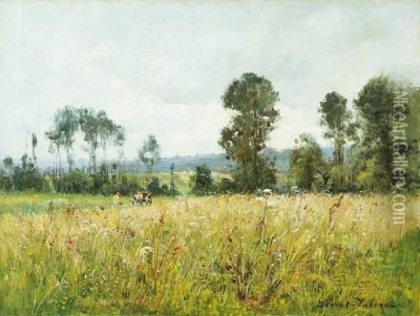 Paysage Champetre, Circa 1910. Oil Painting - Auguste Prevot-Valeri