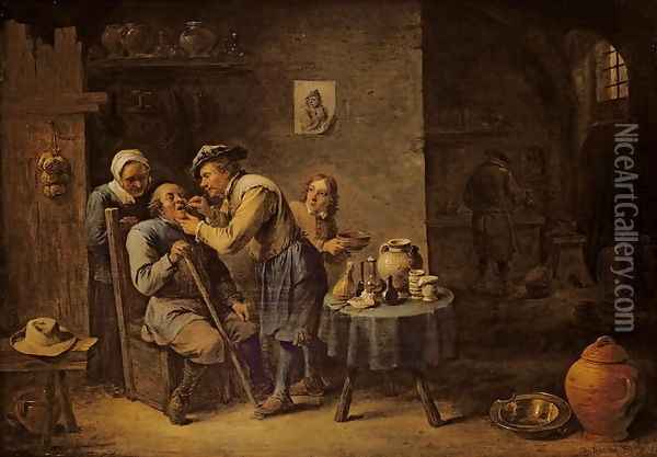 The Dentist, 1652 Oil Painting - David The Younger Teniers