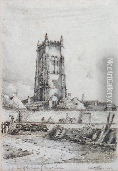 North West View Of The Tower Of Cromer Church Oil Painting - Robert Blake