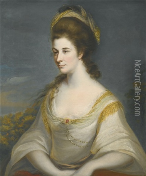 Portrait Of Sophia Dashwood Oil Painting - Thomas Hickey
