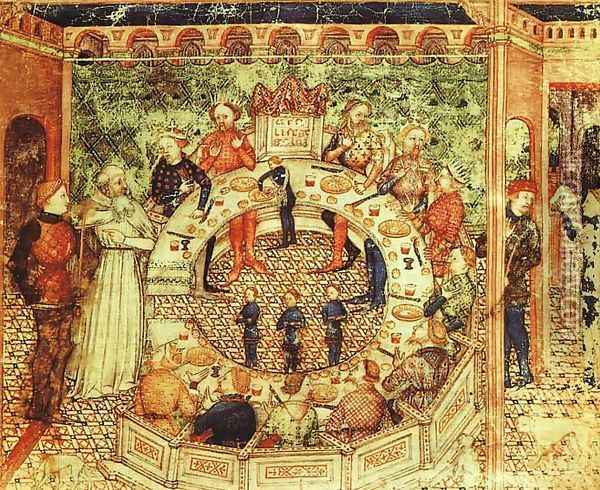 Sir Galahad Presented to take his Place with the Knights of the Round Table Oil Painting - British Unknown Master