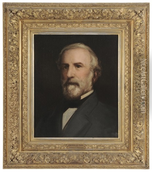 Portrait Of Robert E. Lee Oil Painting - Cephas Giovanni Thompson