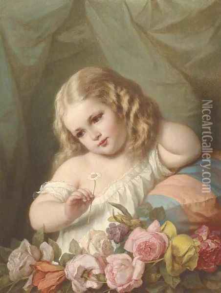 The flower girl Oil Painting - Johann Grund