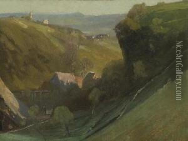 Landschaft Mit Muhle. Oil Painting - Johann Sperl