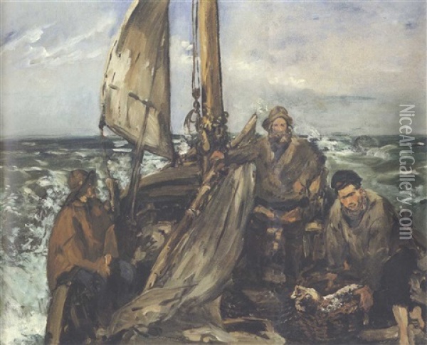 Les Travailleurs De La Mer Oil Painting - Edouard Manet