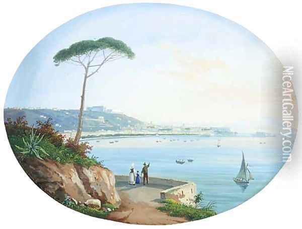 View of Naples from Posillipo Oil Painting - Francesco Fergola
