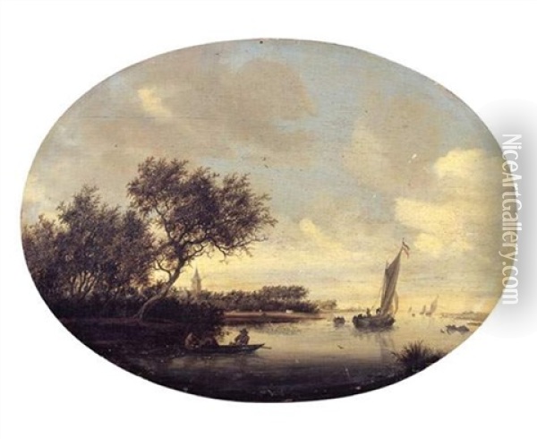 Chasse Aux Canards Sur Une Riviere Oil Painting - Salomon van Ruysdael