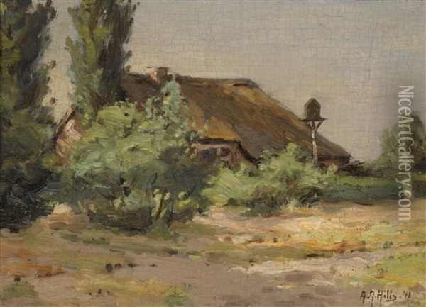 Poplar House, Late Afternoon, Laren, Holland Oil Painting - Anna Althea Hills