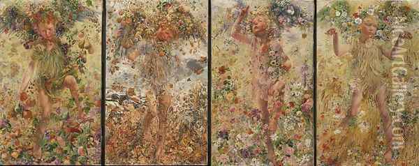 The Four Seasons Oil Painting - Leon Frederic