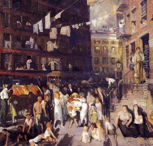 Cliff Dwellers Oil Painting - George Wesley Bellows