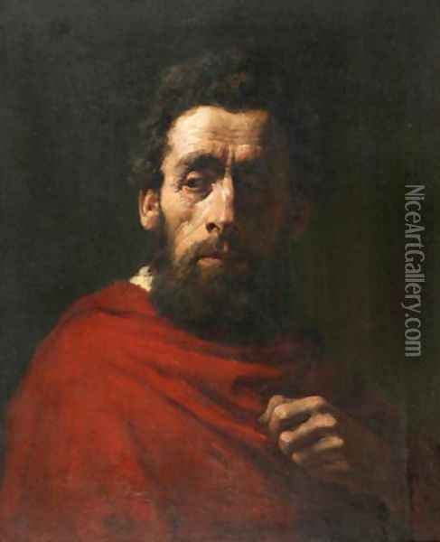 Portrait of a Man Oil Painting - Maurycy Gottlieb