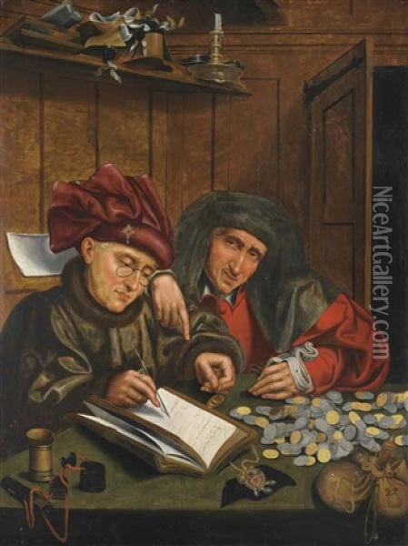 The Tax Collectors Oil Painting - Quentin Massys the Elder