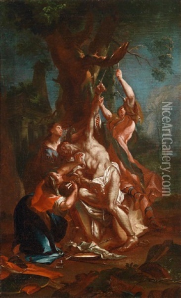 Der Heilige Sebastian Oil Painting - Paul Troger