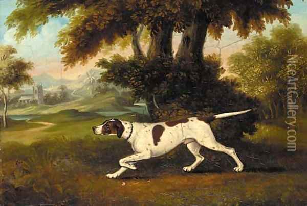 A setter on point Oil Painting - English School