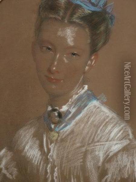 Portrait Of A Lady Oil Painting - William B. Collier Fyfe