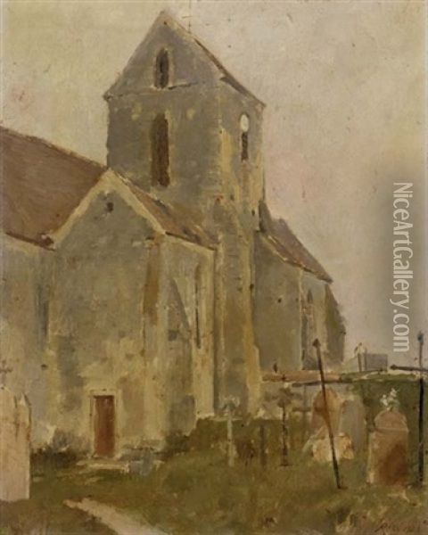Church, Recloses Oil Painting - Theodore Robinson