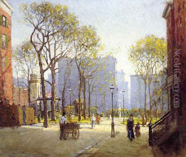 Late Afternoon, Washington Square Oil Painting - Paul Cornoyer