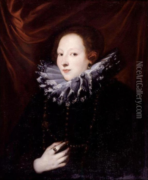 Portrait Of Contessa Lercari Oil Painting - Sir Anthony Van Dyck