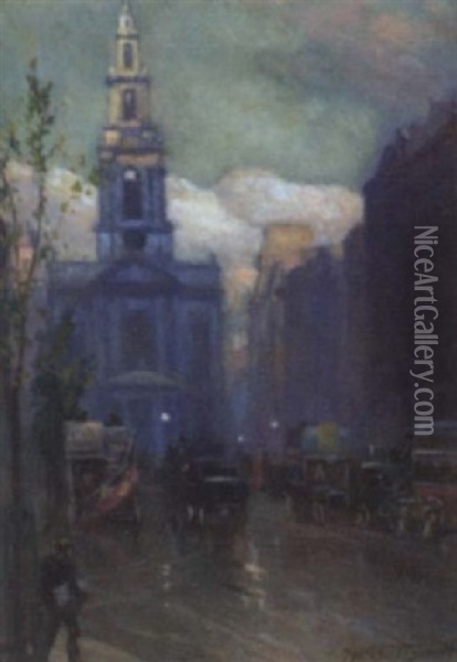 London Oil Painting - Frederic Marlett Bell-Smith