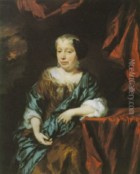 Portrat Einer Frau Mit Schwarzem Hut Oil Painting - Nicolaes Maes