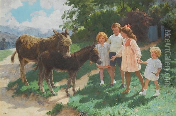 Best Of Friends Oil Painting - Percy Tarrant