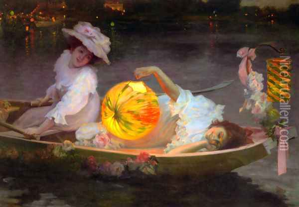 Carnival Eve Oil Painting - Ulpiano Checa y Sanz