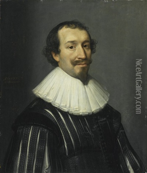 Portrait Of A Man, Half-length Oil Painting - Michiel Janszoon van Mierevelt