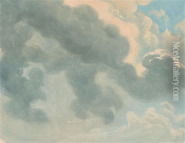 Wolkenstudie Mit Aufziehenden Gewitterwolken Oil Painting - Johann Jakob Frey