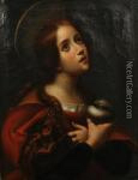 The Penitent Magdalene Oil Painting - Carlo Dolci