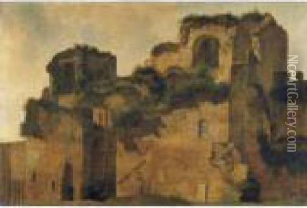 View Of Ruins Oil Painting - Francois-Marius Granet