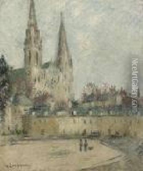 Cathedral De Chartres Oil Painting - Gustave Loiseau