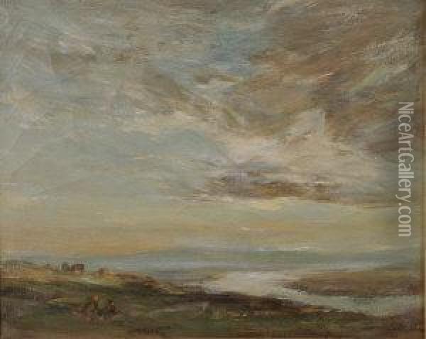 Sunlit Estuary Oil Painting - James Lawton Wingate