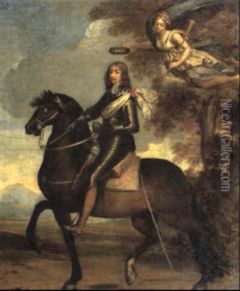Equestrian Portrait Of Prince Rupert Of Orange? Oil Painting - Francois Duchatel