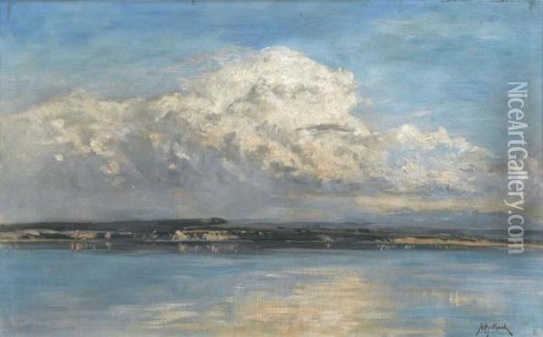 Wolken Uber Dem Neuenburgersee Oil Painting - Auguste Henry Berthoud