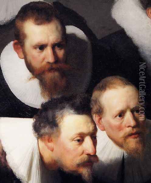 The Anatomy Lecture of Dr Tulp [detail #1] Oil Painting - Rembrandt Van Rijn
