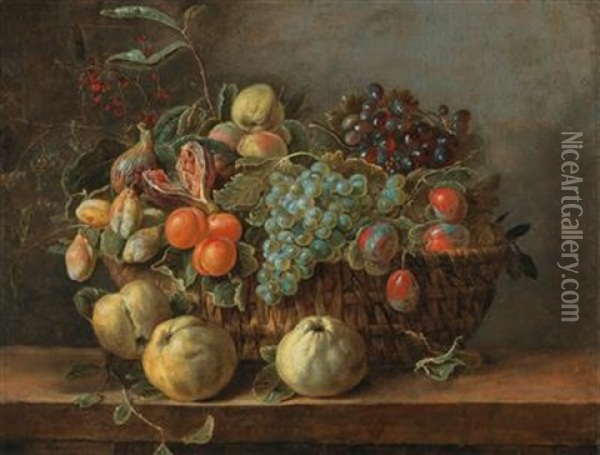 Still Life Of Fruit Oil Painting - Adriaen van Utrecht
