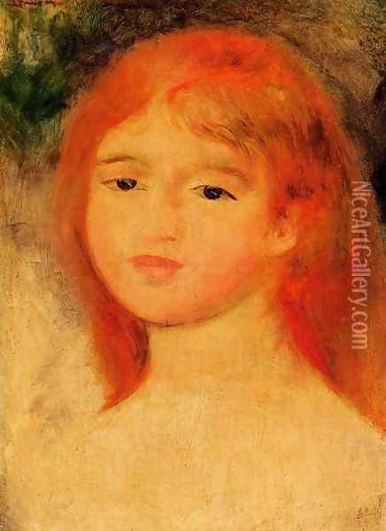 Girl With Auburn Hair Oil Painting - Pierre Auguste Renoir