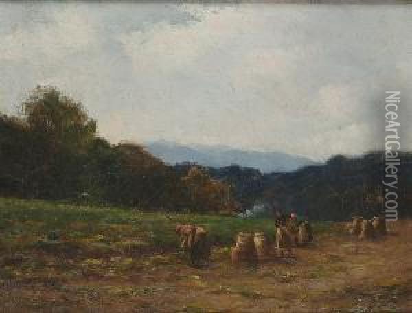 Harvesting Potatoes Oil Painting - William Grant Stevenson